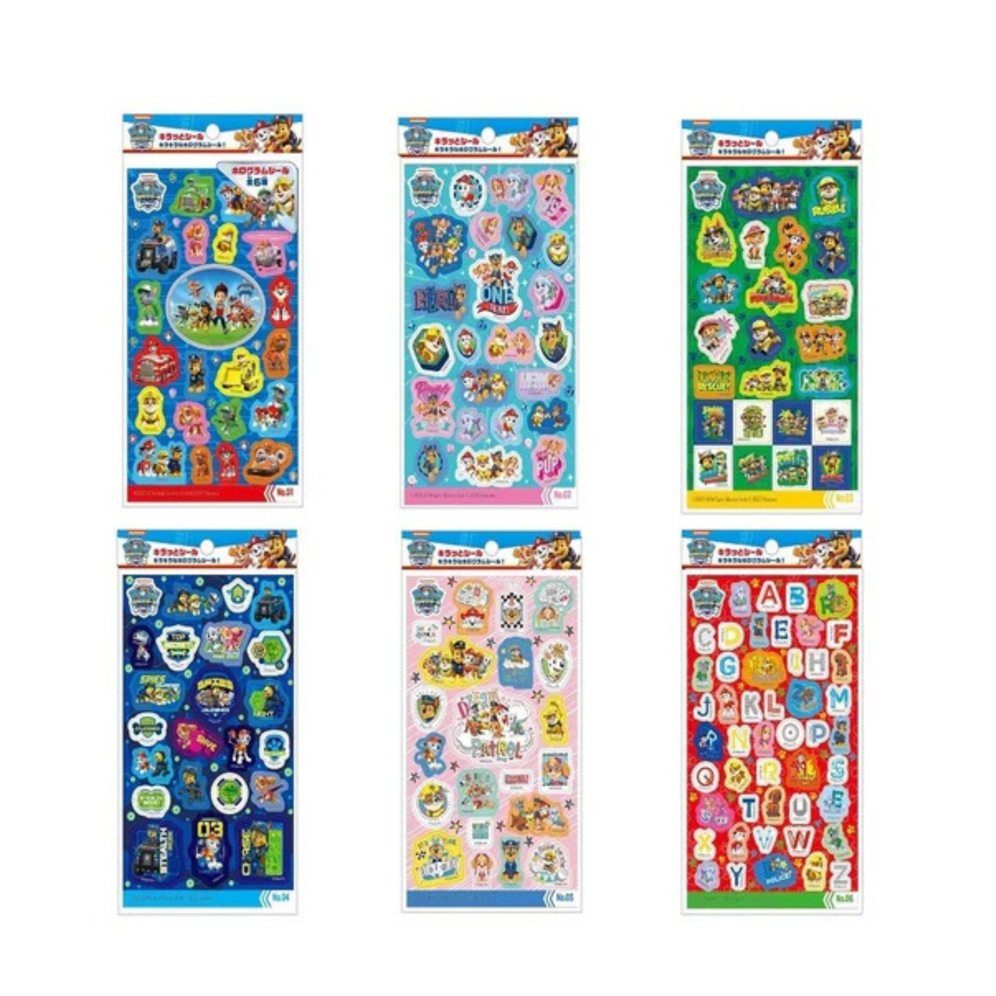 Paw Patrol Character Sparkle Stickers 6 Designs 12pcs Set