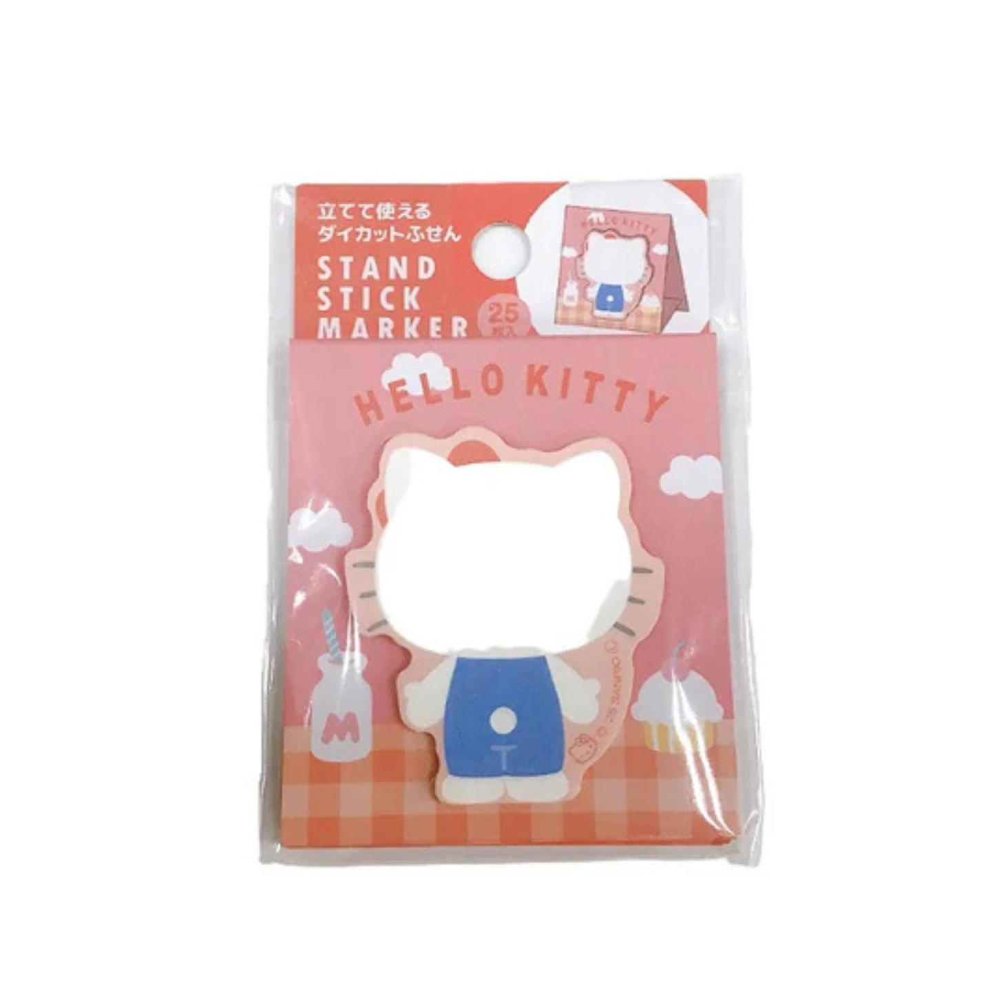 DAISO Stand-Up Die-Cut Sticky Notes Hello Kitty Red