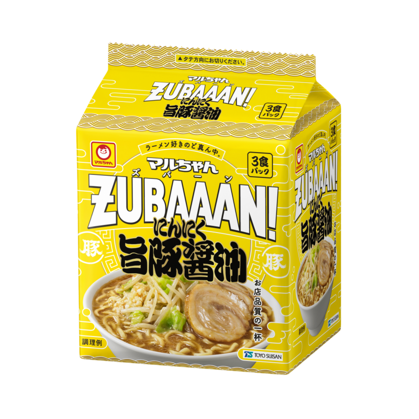 Toyo Suisan Maruchan ZUBAAAN! Garlic Pork Shoyu Ramen 3‑Serving Pack