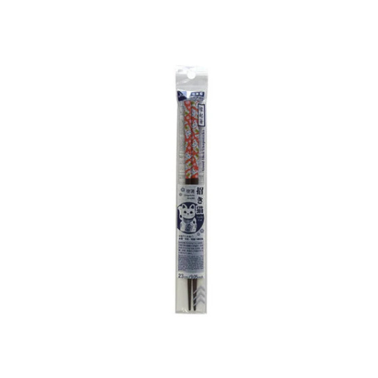 DAISO Wasai‑Nuri Chopsticks “Lucky Cat (Maneki‑neko)” 23 cm